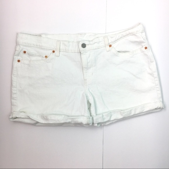 levi's womens white denim shorts